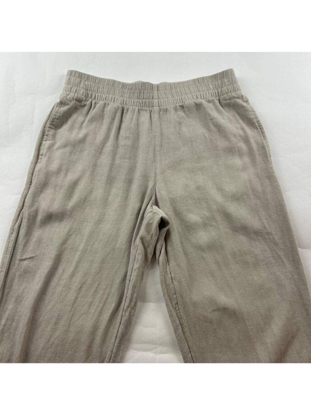 Old Navy Flax Linen Blend Tapered Straight Leg Pull On Pant S - Picture 2 of 7